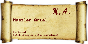 Maszler Antal névjegykártya